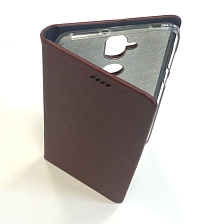 Чехол книжка для ASUS ZenFone 5 LITE ZC600KL, экокожа, визитница, цвет темно коричневый.