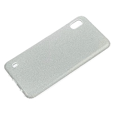 Чехол накладка Shine для SAMSUNG Galaxy A10 (SM-A105), силикон, блестки, цвет серебристый