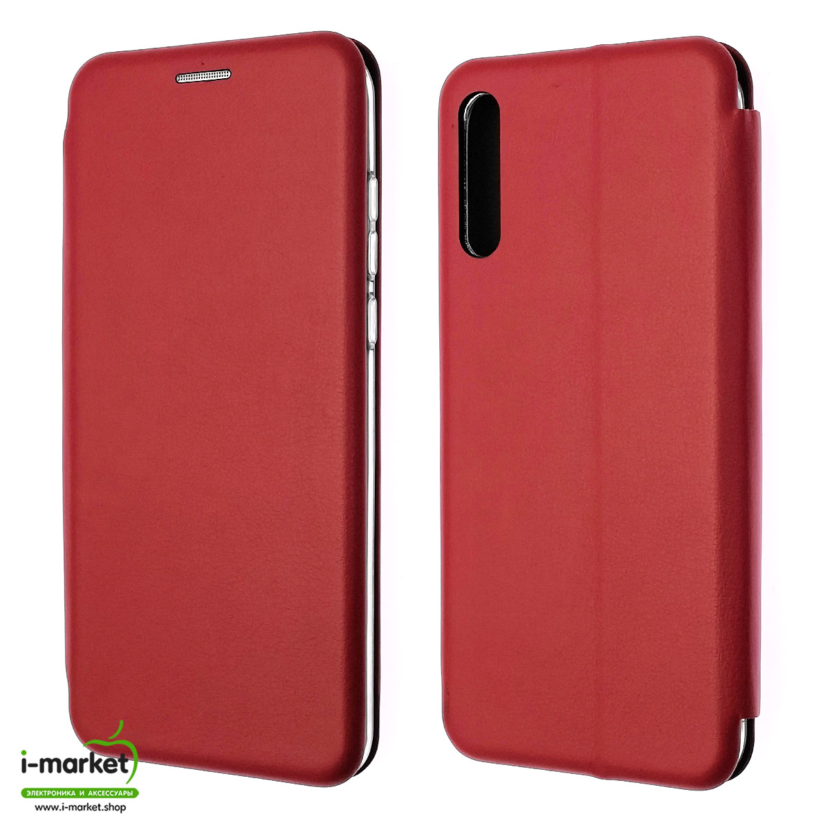 Чехол книжка STYLISH для HUAWEI Enjoy 10S, Y8p (AQM-LX1), экокожа, визитница, цвет красный