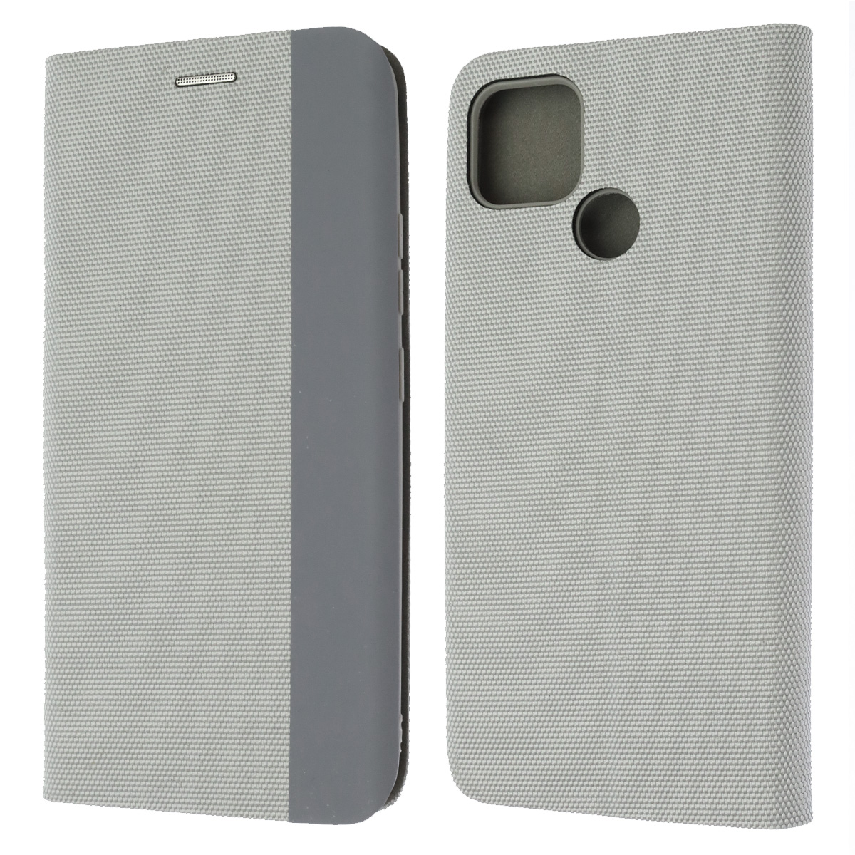 Чехол книжка MESH для Realme C25, C25S, текстиль, силикон, бархат, визитница, цвет серый