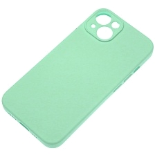 Чехол накладка Silicone Case для APPLE iPhone 14, защита камеры, силикон, бархат, цвет мятный