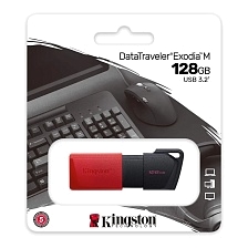 Флешка USB 3.2 128GB KINGSTON DataTraveler Exodia M (DTXM/128GB), цвет черно бордовый Флешка USB 3.2 128GB KINGSTON DataTraveler Exodia M (DTXM/128GB), цвет черно бордовый