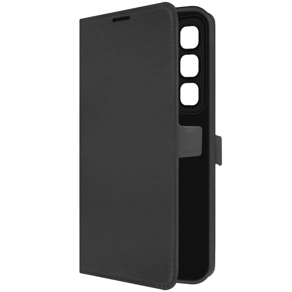 Чехол книжка KRUTOFF для INFINIX Hot 50 Pro, защита камеры, экокожа, визитница, цвет черный Чехол книжка KRUTOFF для INFINIX Hot 50 Pro, защита камеры, экокожа, визитница, цвет черный