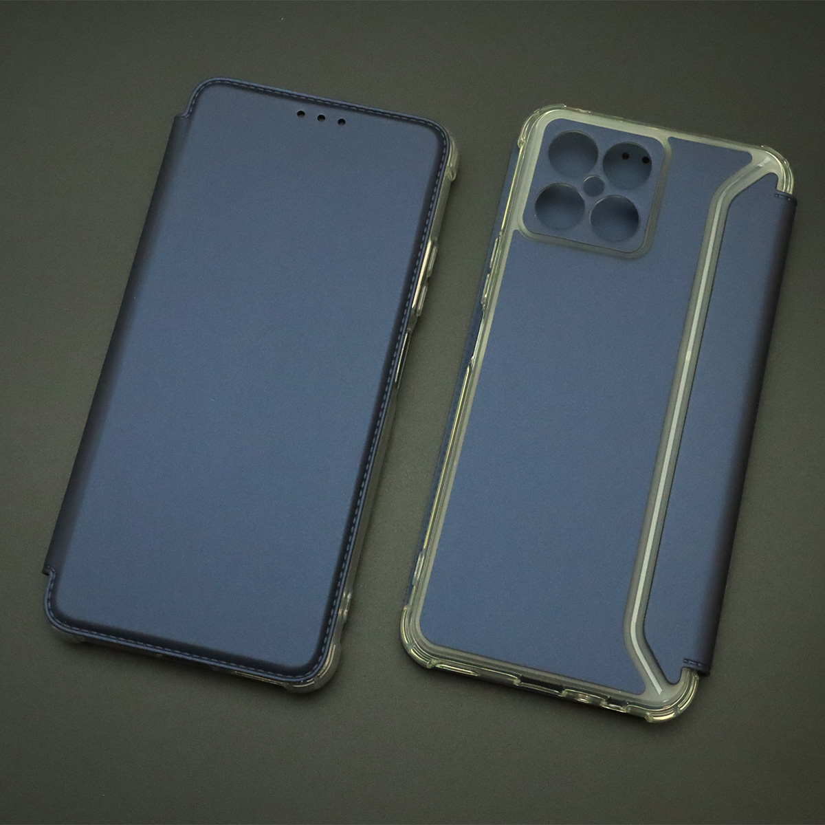 Чехол книжка для HUAWEI Honor X8, экокожа, визитница, цвет темно синий
