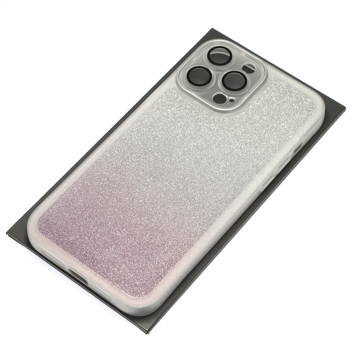 Чехол накладка Shine для APPLE iPhone 13 Pro Max, силикон, блестки, защита камеры, цвет серебристо сиреневый Чехол накладка Shine для APPLE iPhone 13 Pro Max, силикон, блестки, защита камеры, цвет серебристо сиреневый