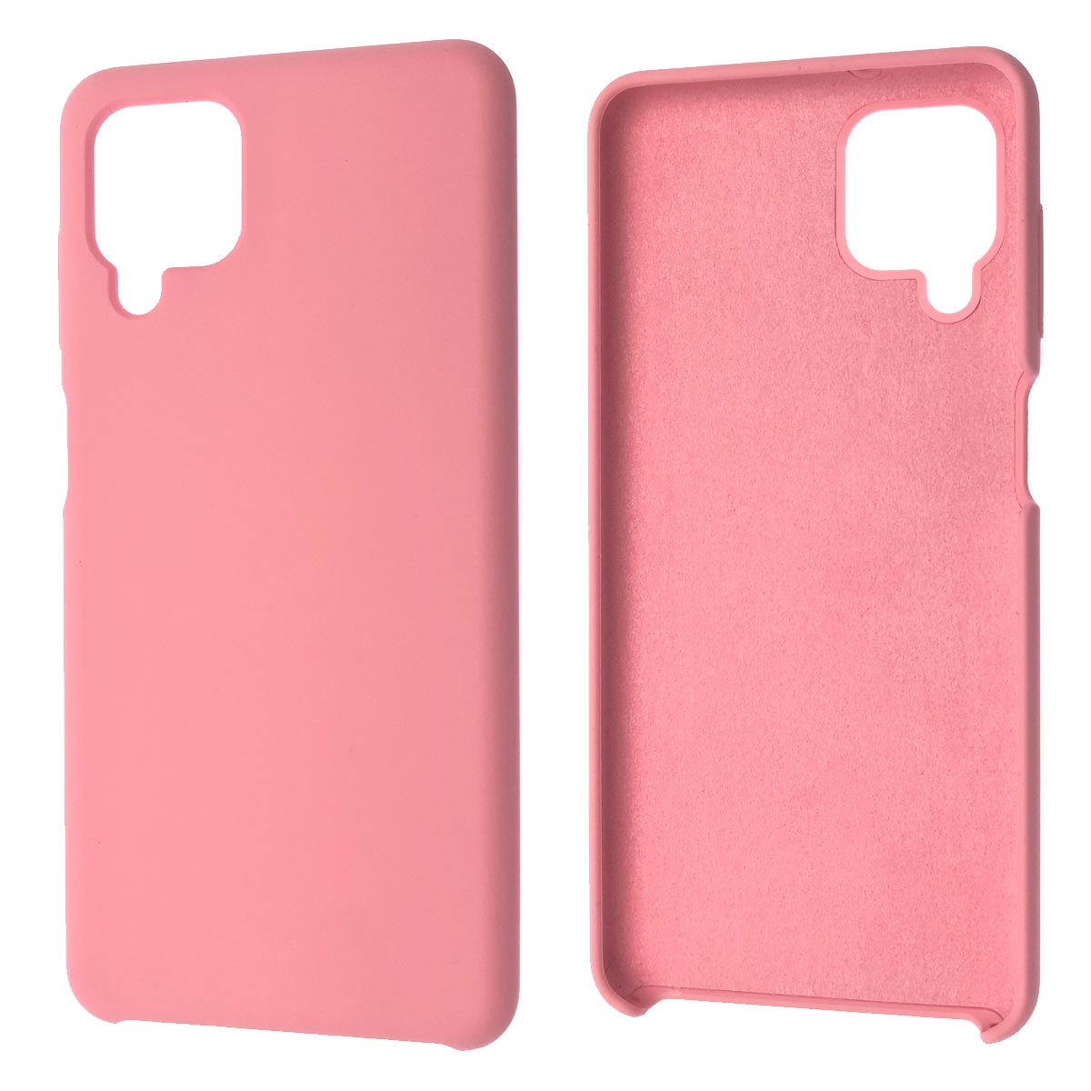 Чехол накладка Silicon Cover для SAMSUNG Galaxy A12 (SM-A125), силикон, бархат, цвет розовый Чехол накладка Silicon Cover для SAMSUNG Galaxy A12 (SM-A125), силикон, бархат, цвет розовый