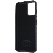 Чехол накладка для SAMSUNG GALAXY A06, силикон, пластик, текстура кожи, бархат, цвет черный
