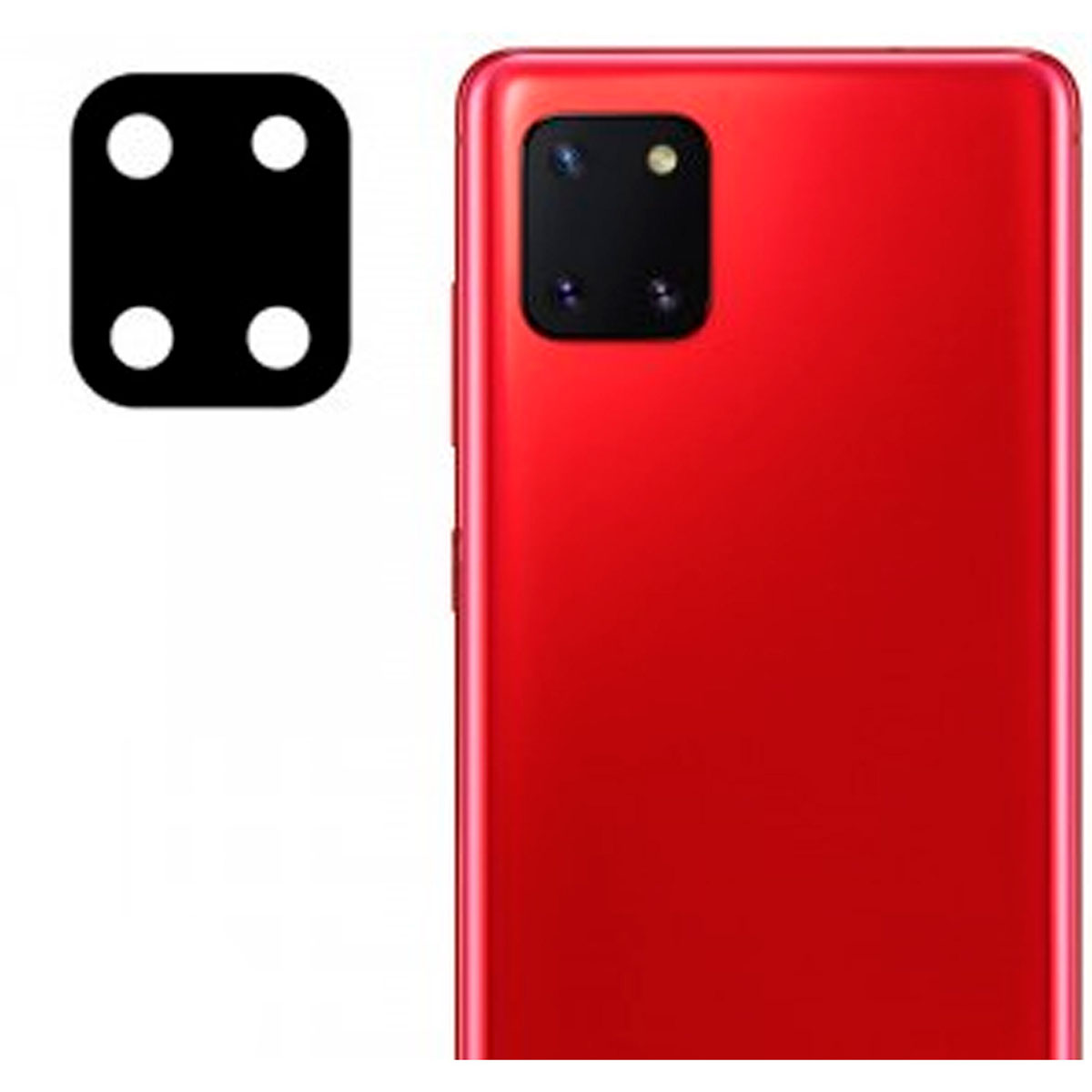 Защитное стекло на заднюю камеру для SAMSUNG Galaxy Note 10 Lite, цвет черный