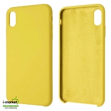 Чехол накладка Silicon Case для APPLE iPhone XS MAX, силикон, бархат, цвет светло желтый Чехол накладка Silicon Case для APPLE iPhone XS MAX, силикон, бархат, цвет светло желтый