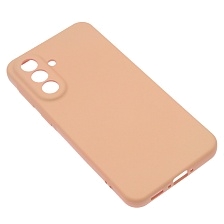 Чехол накладка Silicon Cover для SAMSUNG Galaxy A37, защита камеры, силикон, бархат, цвет розовый песок