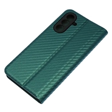 Чехол книжка CHESS для SAMSUNG Galaxy A56, текстура карбон, визитница, цвет темно зеленый Чехол книжка CHESS для SAMSUNG Galaxy A56, текстура карбон, визитница, цвет темно зеленый