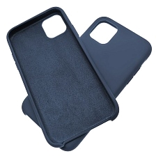 Чехол накладка Silicon Case для APPLE iPhone 11 Pro MAX 2019, силикон, бархат, цвет темно синий