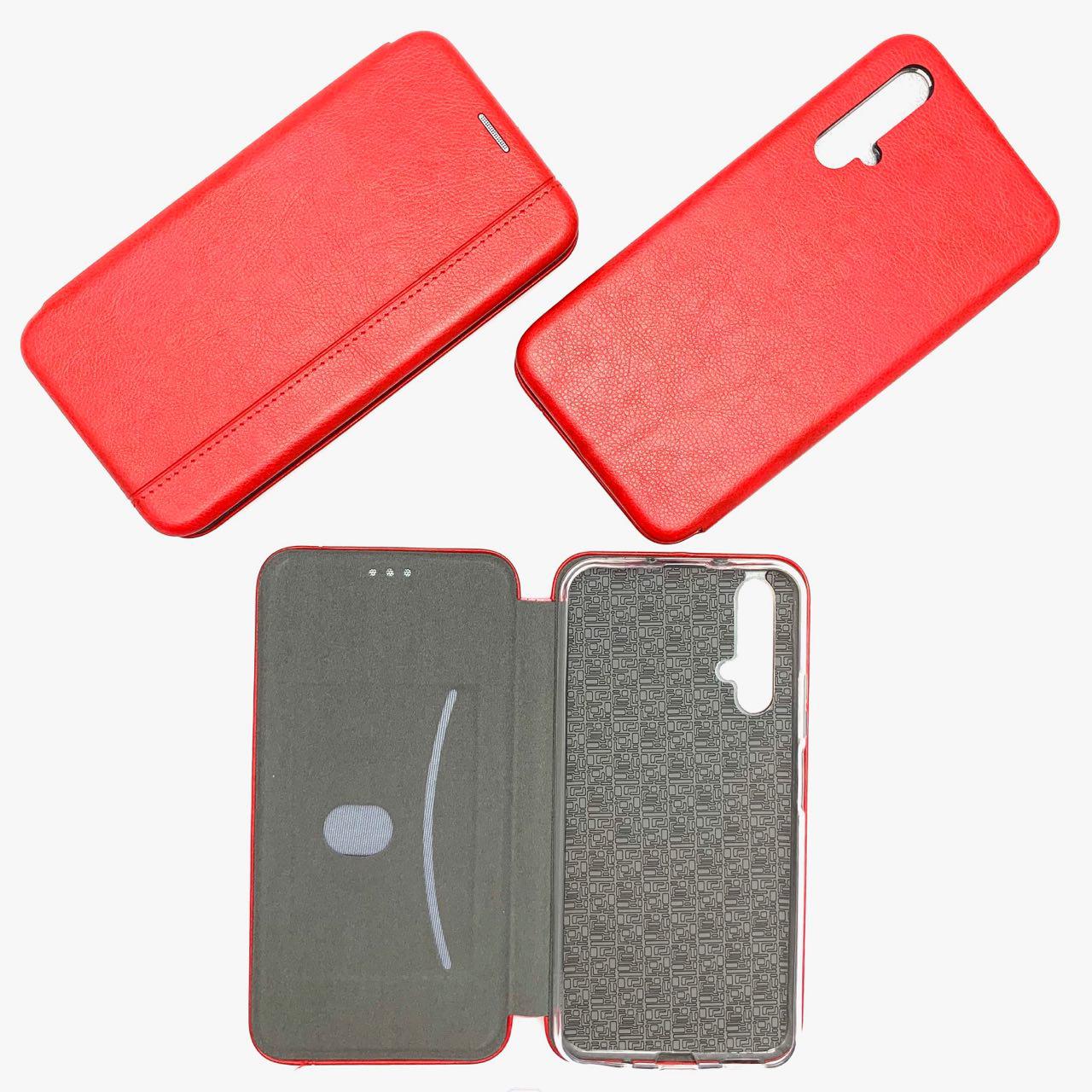 Чехол книжка VINTAGE LiNE для HUAWEI Honor 20, экокожа, визитница, цвет красный.