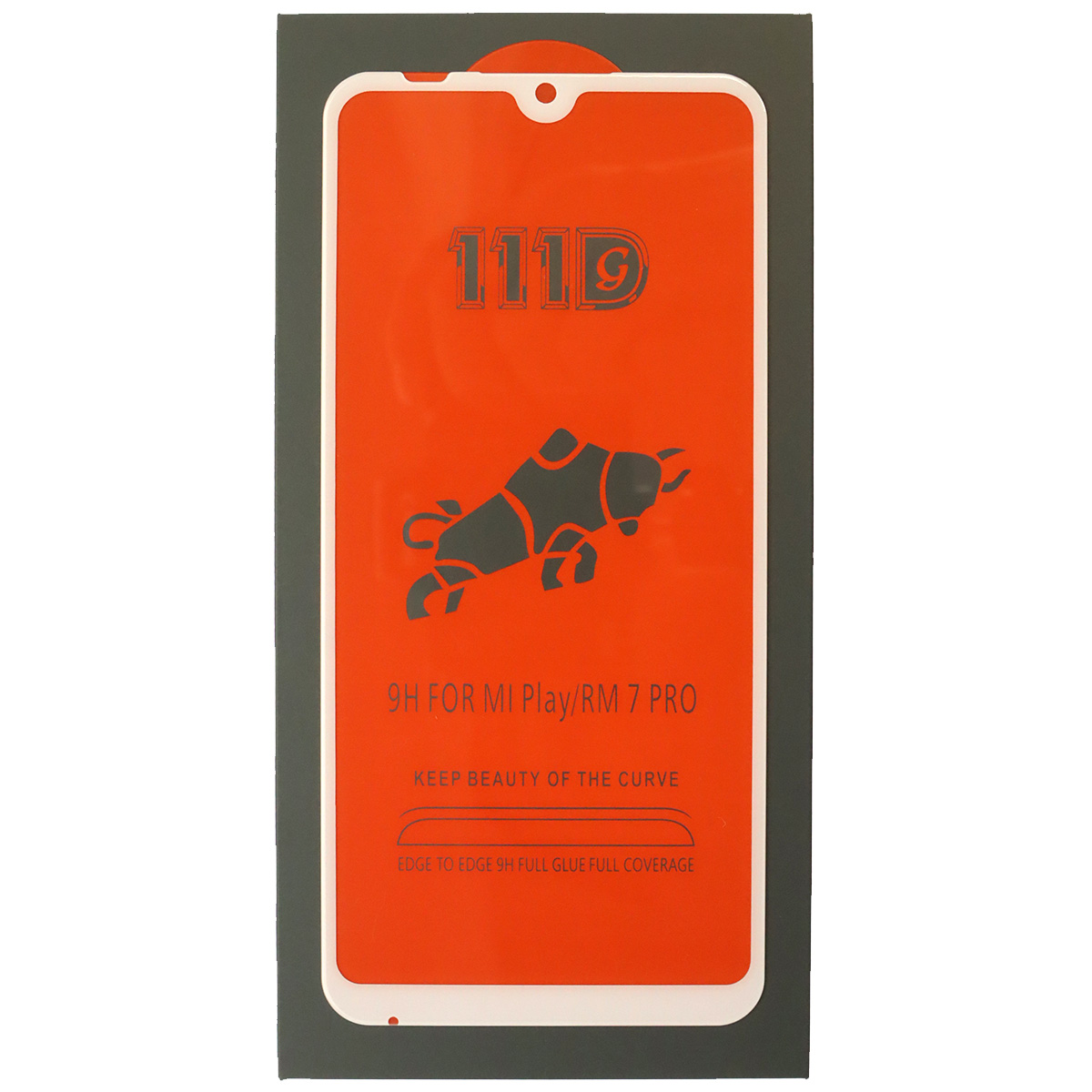 Защитное стекло 111D для XIAOMI Mi Play, цвет окантовки белый
