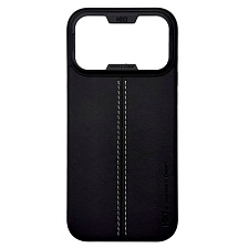 Чехол накладка HDD UNIQUE HBC-467 с поддержкой MagSafe для APPLE iPhone 17 Pro Max, экокожа, цвет черный