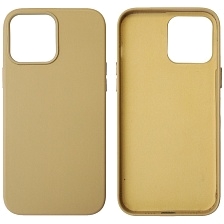 Чехол накладка Leather Case для APPLE iPhone 13 Pro Max, силикон, бархат, экокожа, цвет желто бежевый Чехол накладка Leather Case для APPLE iPhone 13 Pro Max, силикон, бархат, экокожа, цвет желто бежевый