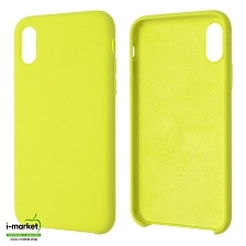 Чехол накладка Silicon Case для APPLE iPhone X, iPhone XS, силикон, бархат, цвет бледно желтый Чехол накладка Silicon Case для APPLE iPhone X, iPhone XS, силикон, бархат, цвет бледно желтый