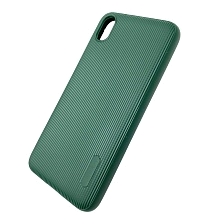 Чехол накладка для XIAOMI Redmi 7A, силикон, полоски, цвет темно зеленый.