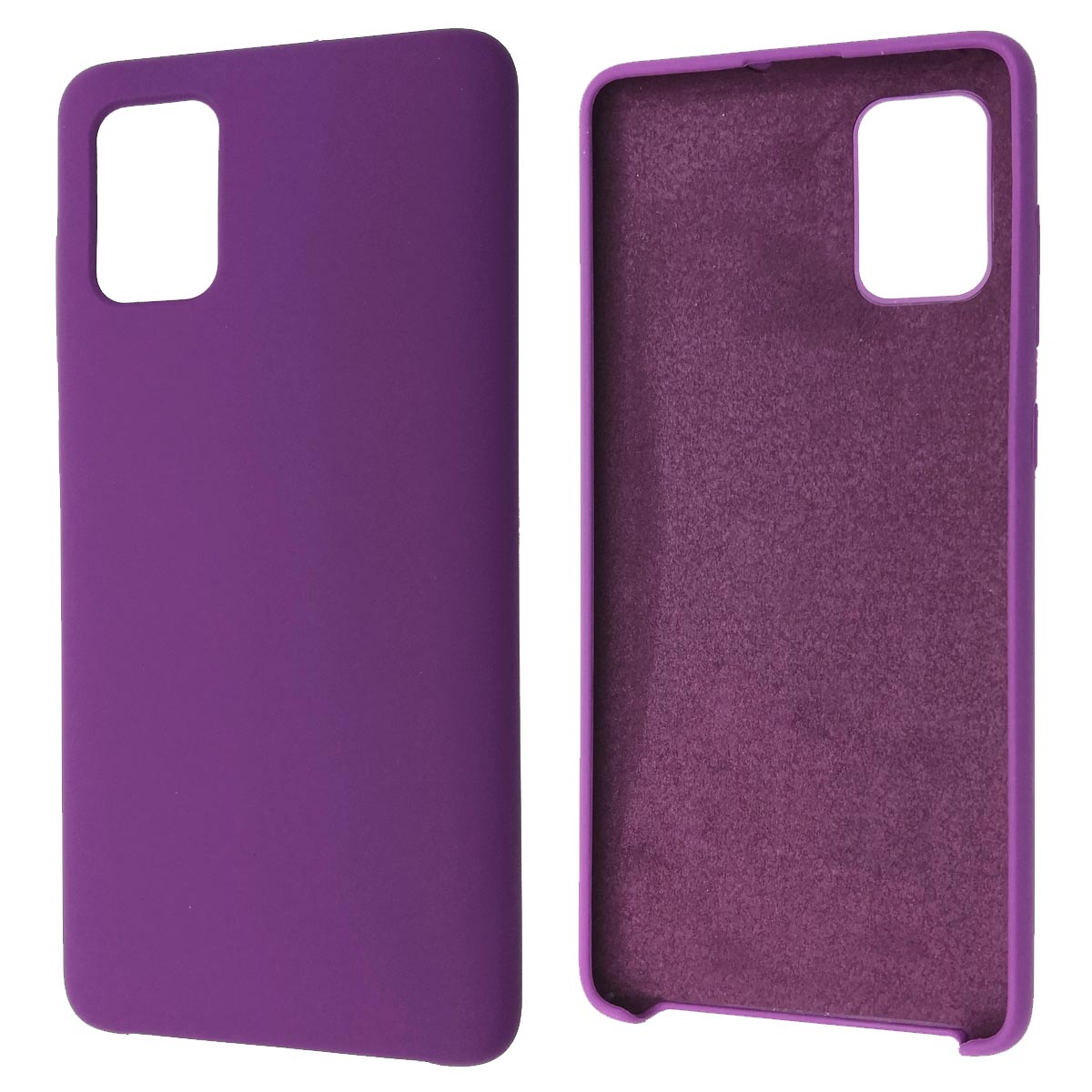 Чехол накладка Silicon Cover для SAMSUNG Galaxy A71 (SM-A715), силикон, бархат, цвет фиолетовый. Чехол накладка Silicon Cover для SAMSUNG Galaxy A71 (SM-A715), силикон, бархат, цвет фиолетовый.