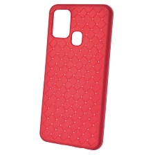 Чехол накладка для SAMSUNG Galaxy M30s (SM-M307F), M21 (SM-M215), M31 (SM-M315), силикон, плетение, цвет красный