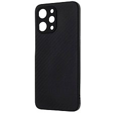 Чехол накладка для XIAOMI Redmi 12 4G, силикон, карбон, цвет черный