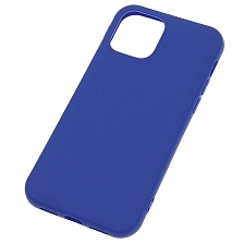 Чехол накладка для APPLE iPhone 12 (6.1"), iPhone 12 Pro (6.1"), силикон, матовый, цвет синий Чехол накладка для APPLE iPhone 12 (6.1"), iPhone 12 Pro (6.1"), силикон, матовый, цвет синий