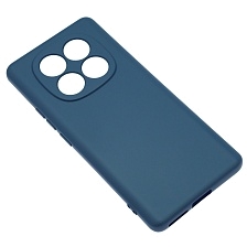 Чехол накладка NANO для XIAOMI Redmi Note 14 Pro 4G, защита камеры, силикон, бархат, цвет темно синий