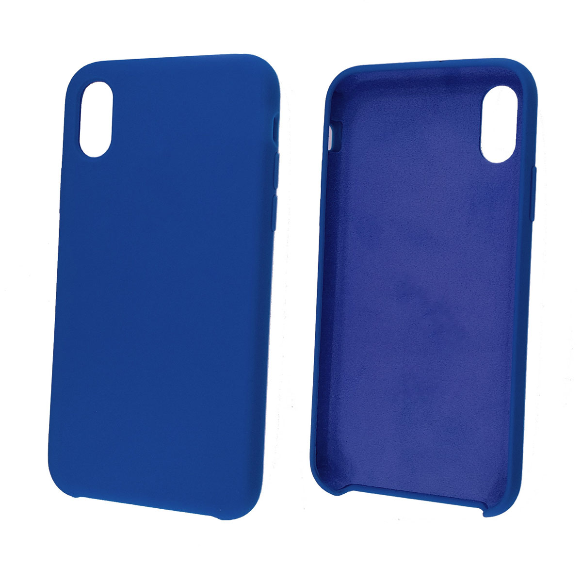Чехол накладка Silicon Case для APPLE iPhone X, XS, силикон, бархат, цвет ярко синий. Чехол накладка Silicon Case для APPLE iPhone X, XS, силикон, бархат, цвет ярко синий.