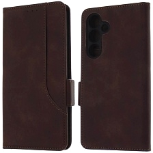Чехол книжка NICE для SAMSUNG Galaxy S24 FE, защита камеры, экокожа, силикон, цвет коричневый
