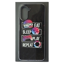 Чехол накладка для Realme 10 Pro 5G, силикон, глянцевый, рисунок EAT SLEEP PLAY REPEAT Чехол накладка для Realme 10 Pro 5G, силикон, глянцевый, рисунок EAT SLEEP PLAY REPEAT