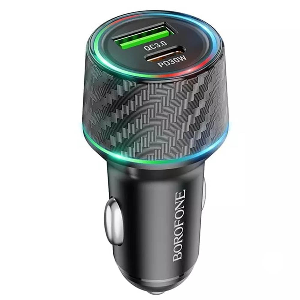 АЗУ (Автомобильное зарядное устройство) BOROFONE BZ21 Brilliant, 48W, 1 USB, 1 USB Type C, PD30W, QC3.0, цвет черный