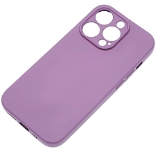 Чехол накладка Silicone Case для APPLE iPhone 14 Pro, защита камеры, силикон, бархат, цвет сиреневый