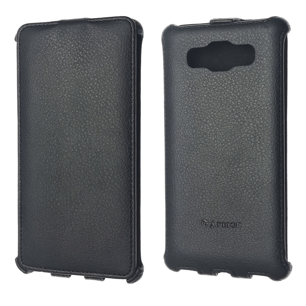 Чехол книжка для SAMSUNG Galaxy J7 (SM-J700), искусственная кожа, цвет черный.
