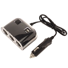 Автомобильный разветвитель OLESSON 1505, 120W, 12/24V, 3 выхода, 2 USB входа, кнопка выключения, цвет черный Автомобильный разветвитель OLESSON 1505, 120W, 12/24V, 3 выхода, 2 USB входа, кнопка выключения, цвет черный
