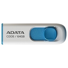 Флешка USB 2.0 64GB ADATA C008, цвет бело голубой