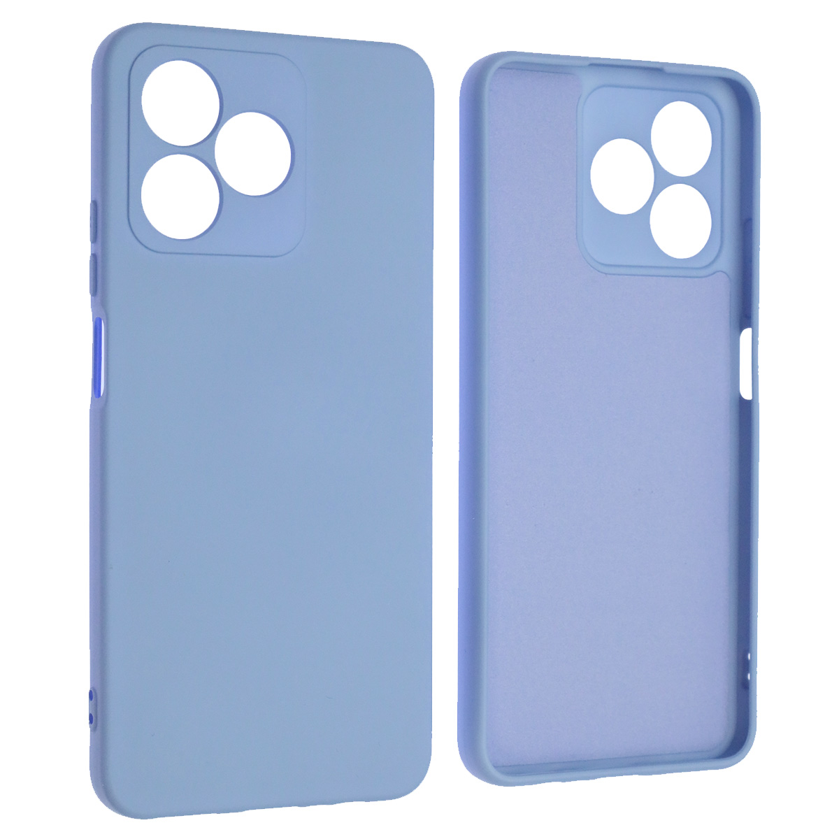 Чехол накладка NANO для Realme C51, Realme C53, Realme Note 50, защита камеры, силикон, бархат, цвет васильковый
