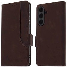 Чехол книжка NICE для SAMSUNG Galaxy S25 FE, защита камеры, экокожа, силикон, цвет коричневый