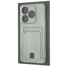 Чехол накладка CARD CASE для TECNO Spark 10, TECNO Spark 10C, защита камеры, силикон, отдел для карт, цвет прозрачный Чехол накладка CARD CASE для TECNO Spark 10, TECNO Spark 10C, защита камеры, силикон, отдел для карт, цвет прозрачный