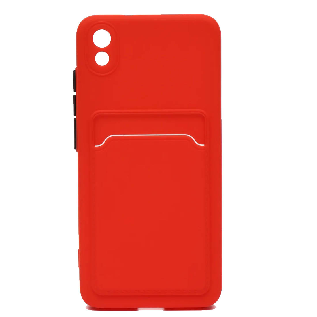 Чехол накладка BUTTON для XIAOMI Redmi 7A, защита камеры, силикон, отдел для карт, цвет красный Чехол накладка BUTTON для XIAOMI Redmi 7A, защита камеры, силикон, отдел для карт, цвет красный