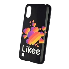 Чехол накладка для SAMSUNG Galaxy A01 (SM-A015F), силикон, рисунок Likee Black | РЕТРО 4