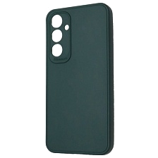 Чехол накладка для SAMSUNG Galaxy A35, защита камеры, силикон, цвет темно зеленый