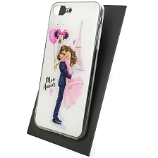 Чехол накладка для APPLE iPhone 7 Plus, iPhone 8 Plus, силикон, блестки, глянцевый, рисунок Mon Amour