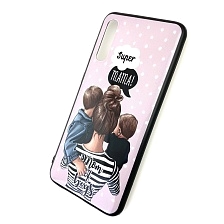 Чехол накладка для SAMSUNG Galaxy A50 (SM-A505), A30s (SM-A307), A50s (SM-A507), силикон, рисунок super MAMA Mom of boys.