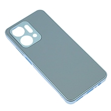 Чехол накладка для Honor X7a, Honor X7a Plus, защита камеры, силикон, пластик, цвет серо голубой