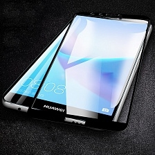 Защитное стекло "SC" 5D FULL GLUE для HUAWEI Honor 7C pro/Y7 2018/Enjoy 8/5.99, цвет канта чёрный.