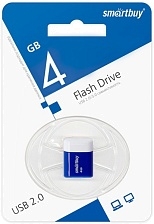 Флешка USB 2.0 4GB SMARTBUY Lara, цвет синий