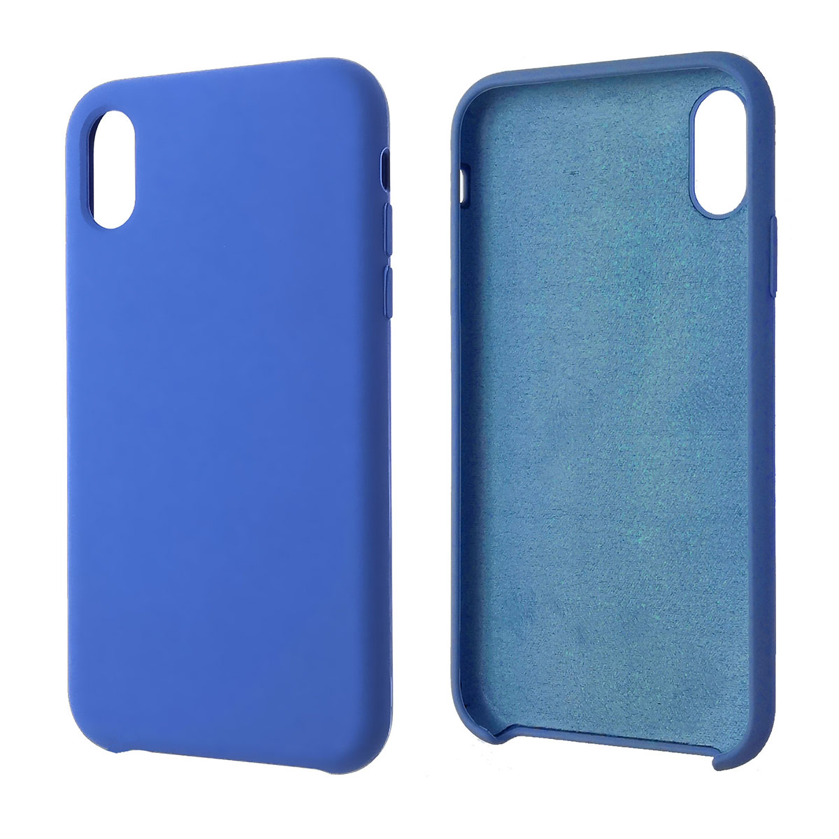 Чехол накладка Silicon Case для APPLE iPhone XR, силикон, бархат, цвет синий Чехол накладка Silicon Case для APPLE iPhone XR, силикон, бархат, цвет синий