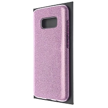 Чехол накладка для SAMSUNG Galaxy S8 (SM-G950), силикон, блестки, цвет сиреневый