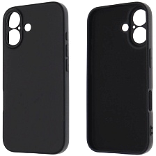 Чехол накладка NANO для APPLE iPhone 16 (6.1"), защита камеры, силикон, бархат, цвет черный