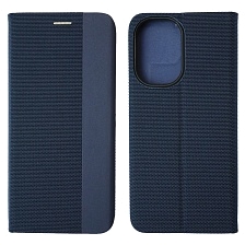 Чехол книжка MESH для Realme C55, текстиль, силикон, бархат, визитница, цвет темно синий Чехол книжка MESH для Realme C55, текстиль, силикон, бархат, визитница, цвет темно синий